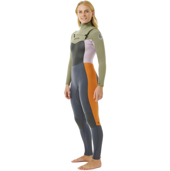 2023 Rip Curl Womens Dawn Patrol 4/3mm Chest Zip Wetsuit 14TWFS - Charcoal